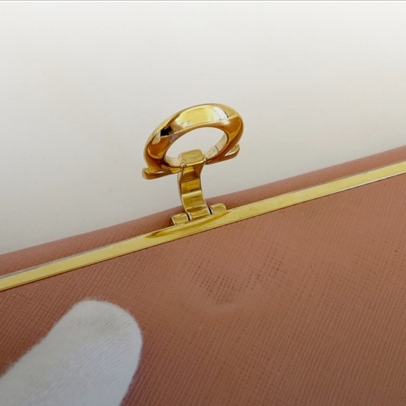 Salvatore Ferragamo Continental Pink Wallet with Gold Accents - Picture 9 of 10